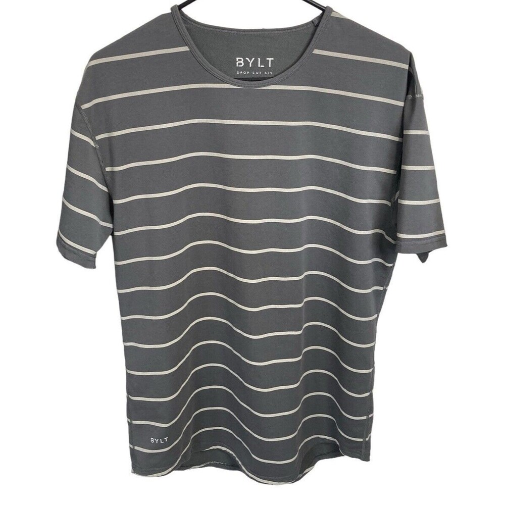 BYLT Drop Cut S/S Lux Size Large Blue Striped